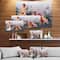Designart - Group of Rooster in Gray Farm background - Farmhouse Animal Painting Print on Wrapped Canvas